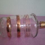 Carafe vintage en verre avec bandes dorées