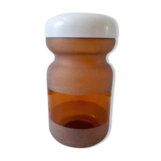Vintage amber glass jar 1970
