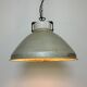 Grey metal industrial factory hanging lamp, 1960s