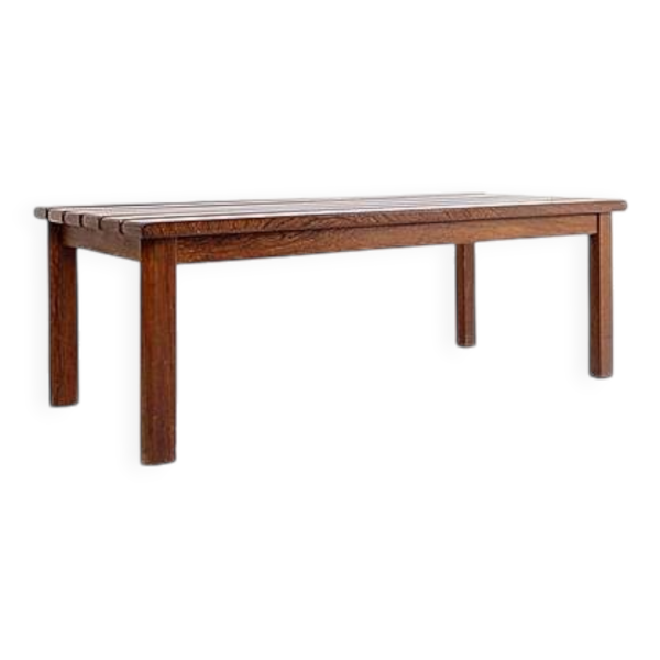Vintage Wood Slatted Bench - 1960s