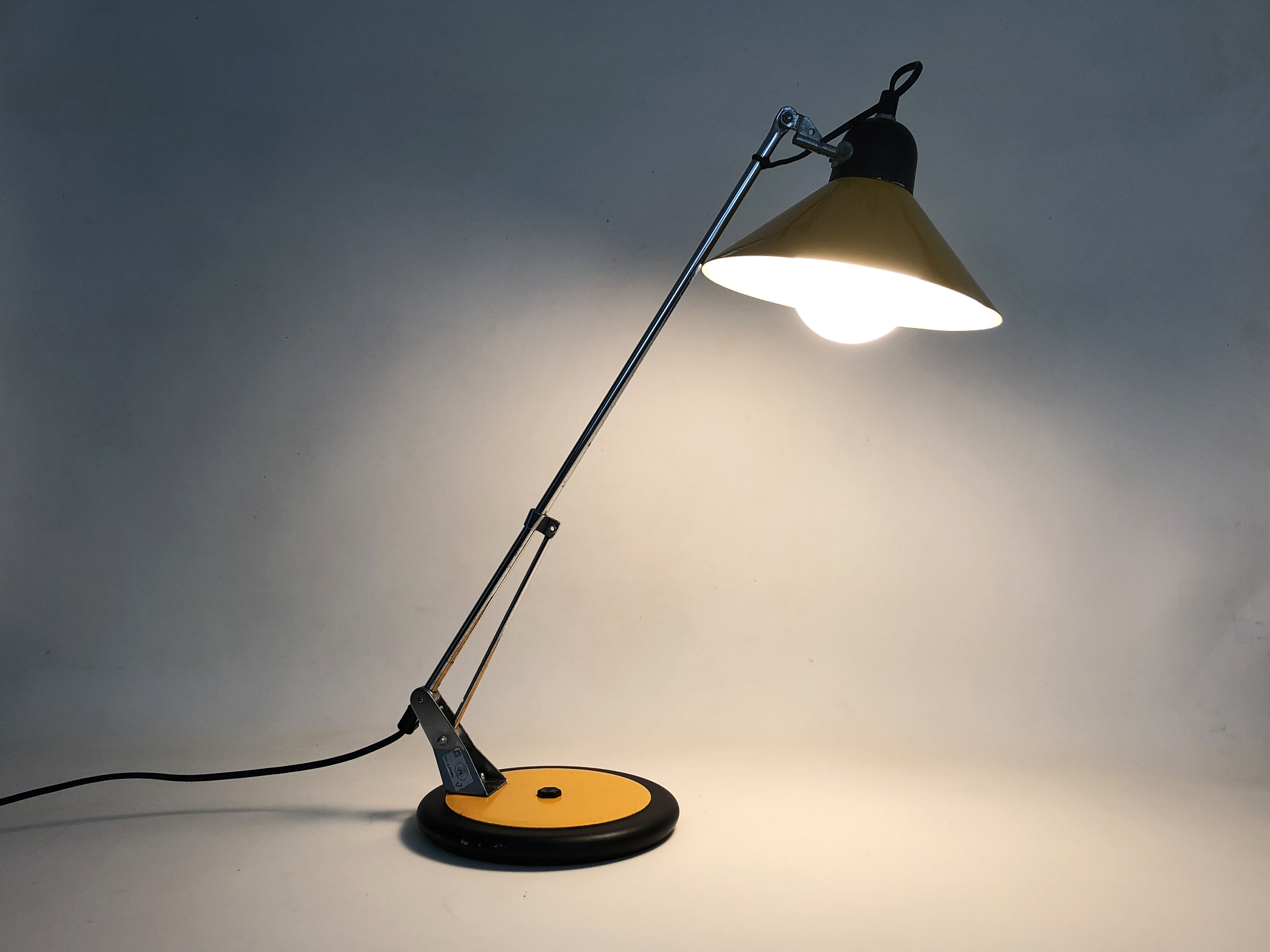 Aluminor yellow metal articulated lamp, 70s