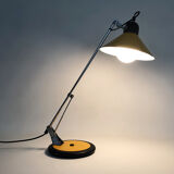 Lampe articulée en métal jaune Aluminor, années 70