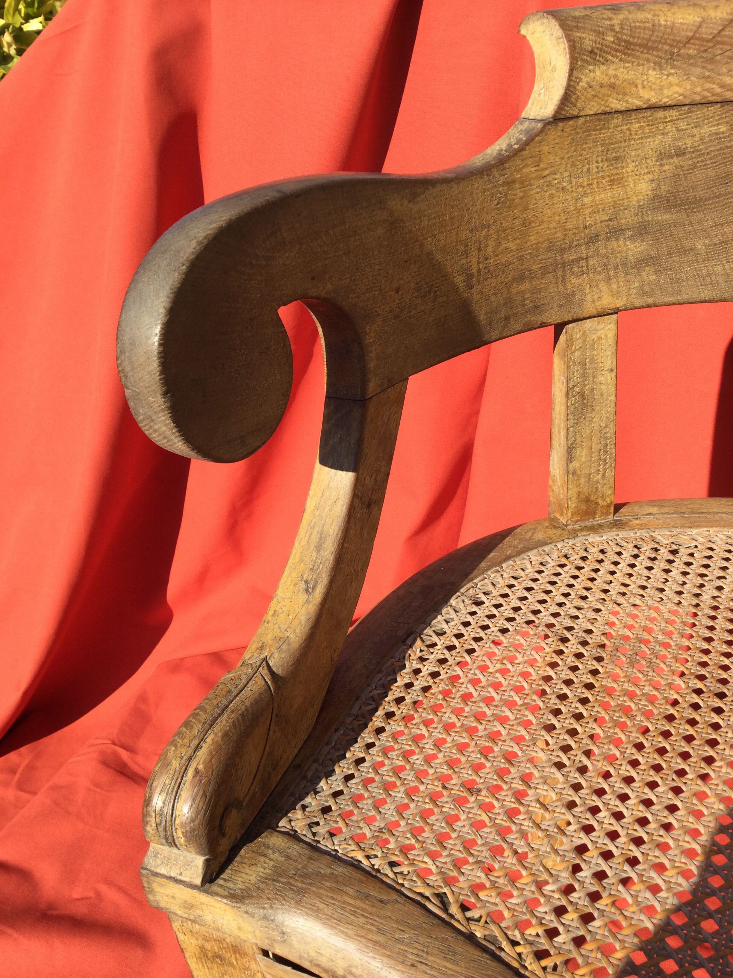 Louis XVI-style wooden desk and canage