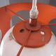Suspension ball space age seventies in openwork metal orange laca circa 1970