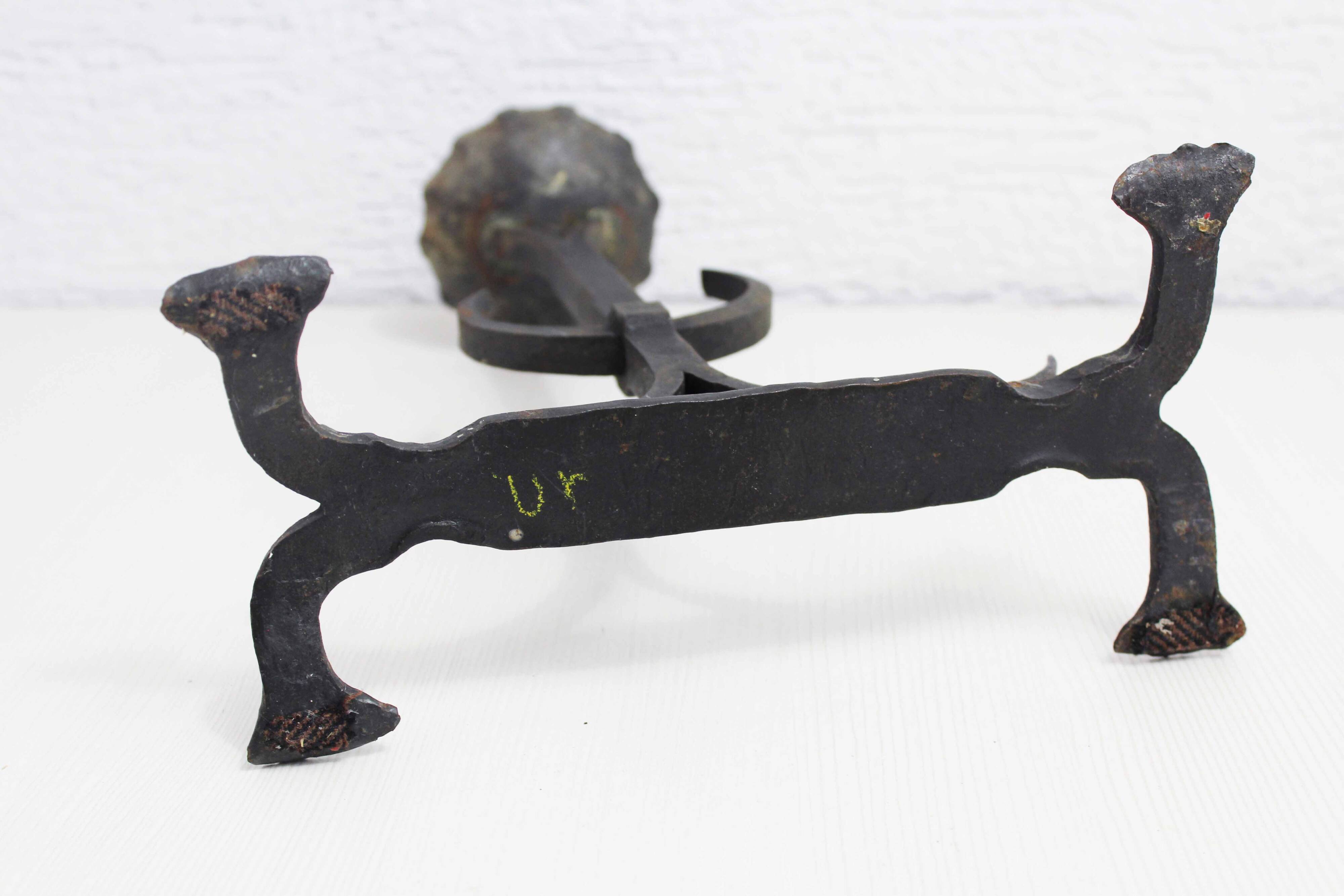 Brutalist iron candle holder 1950