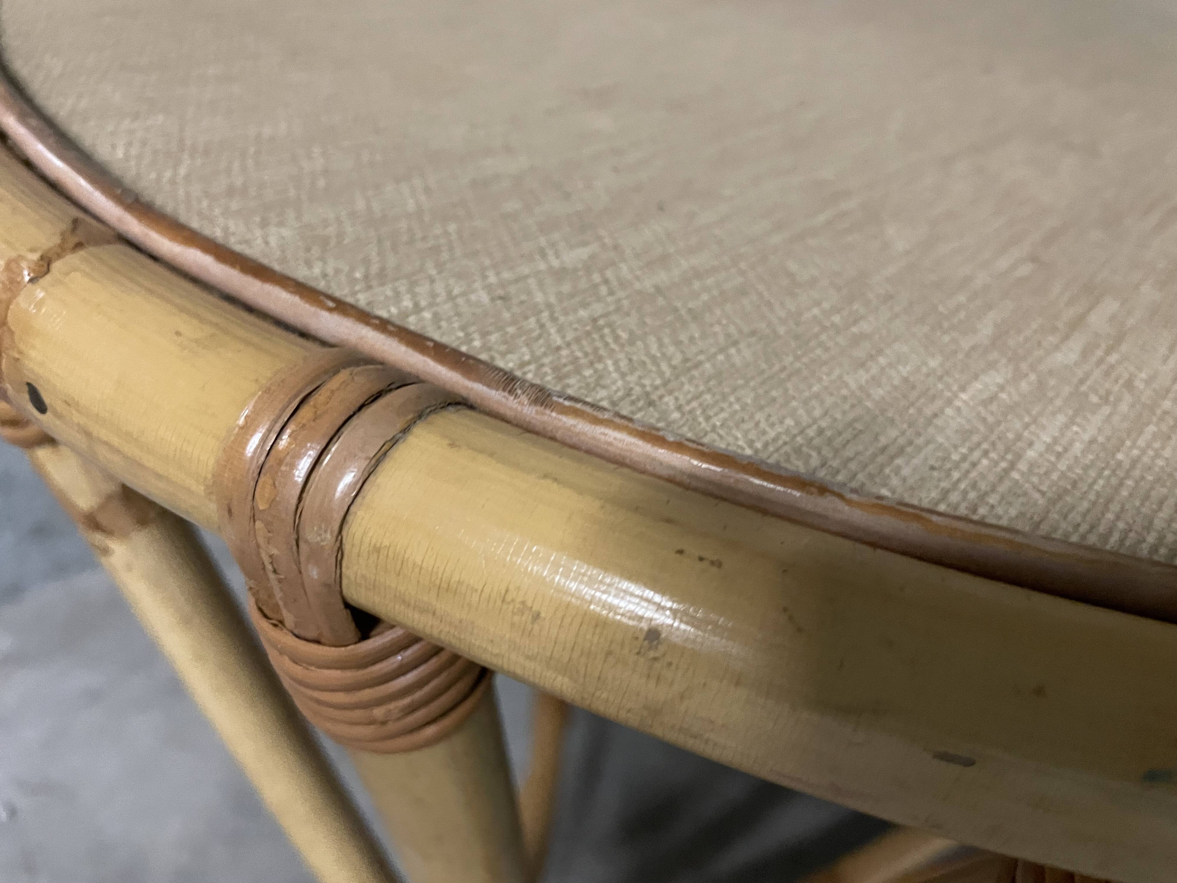 Rattan coffee table from the 70s