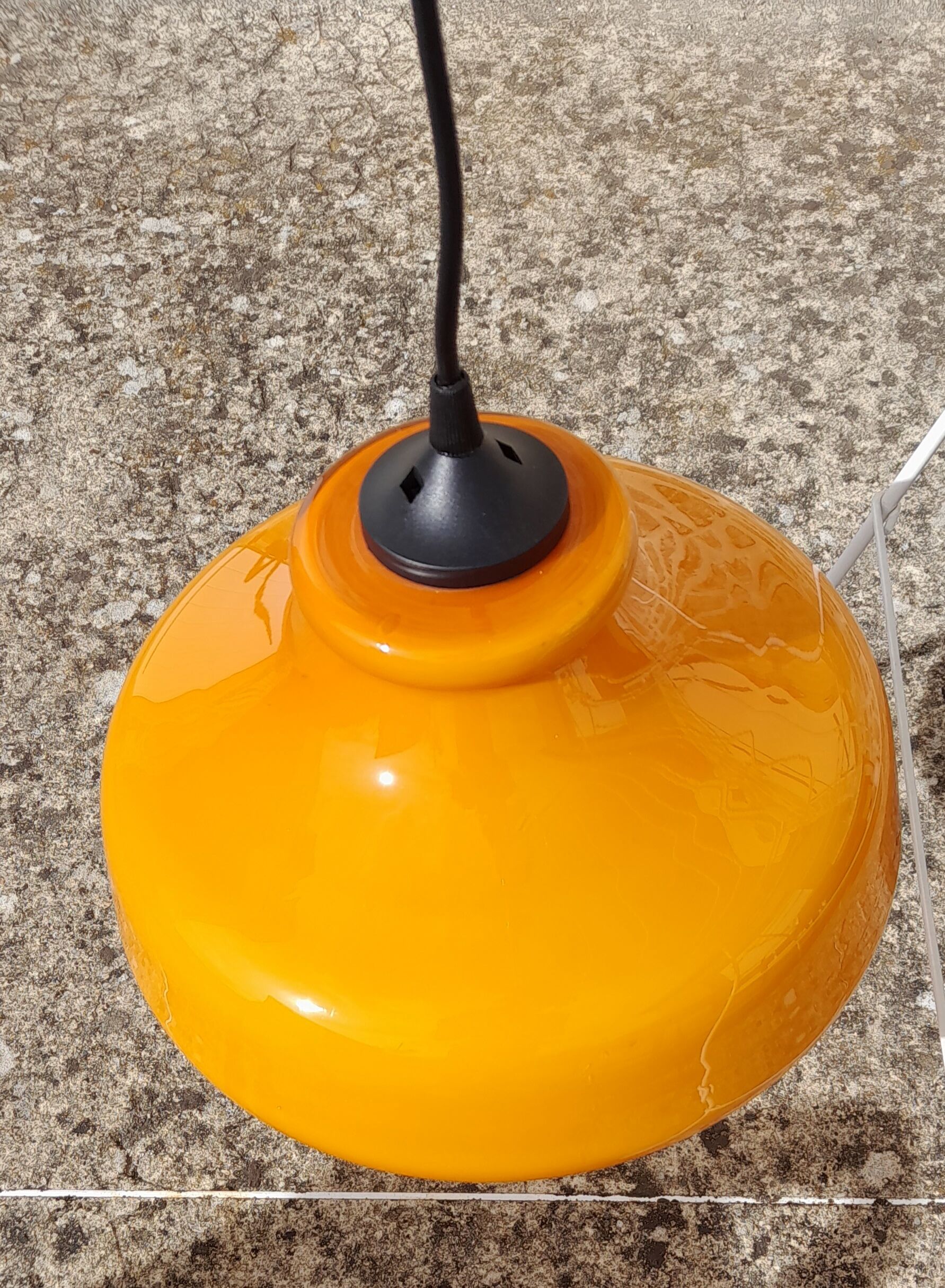 Suspension in orange opaline 70s