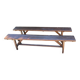 Pair of rustic antique long benches in solid wood – 195 cm