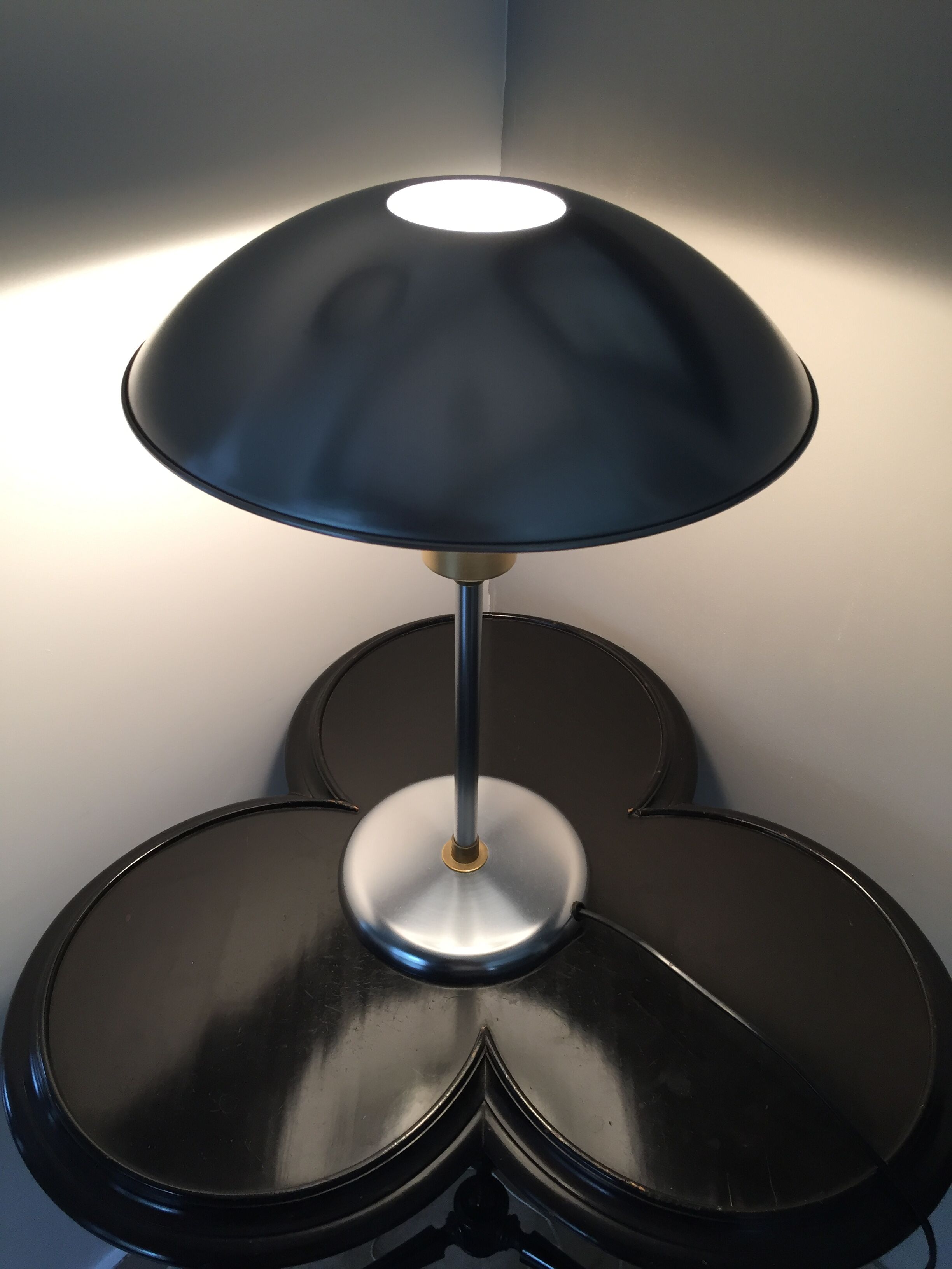 Mushroom lamp 70s glass and metal