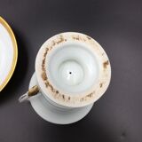 Cup and saucer empire porcelain woman's head on the golden net socket xixè b