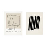 Framed set of two abstract giclee prints, 50x70