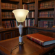 Neo-Empire style table lamp in alabaster and brass - V-shaped tulip shade