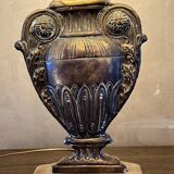 Gold table lamp amphora