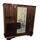 Varnished mahogany 4-door wardrobe