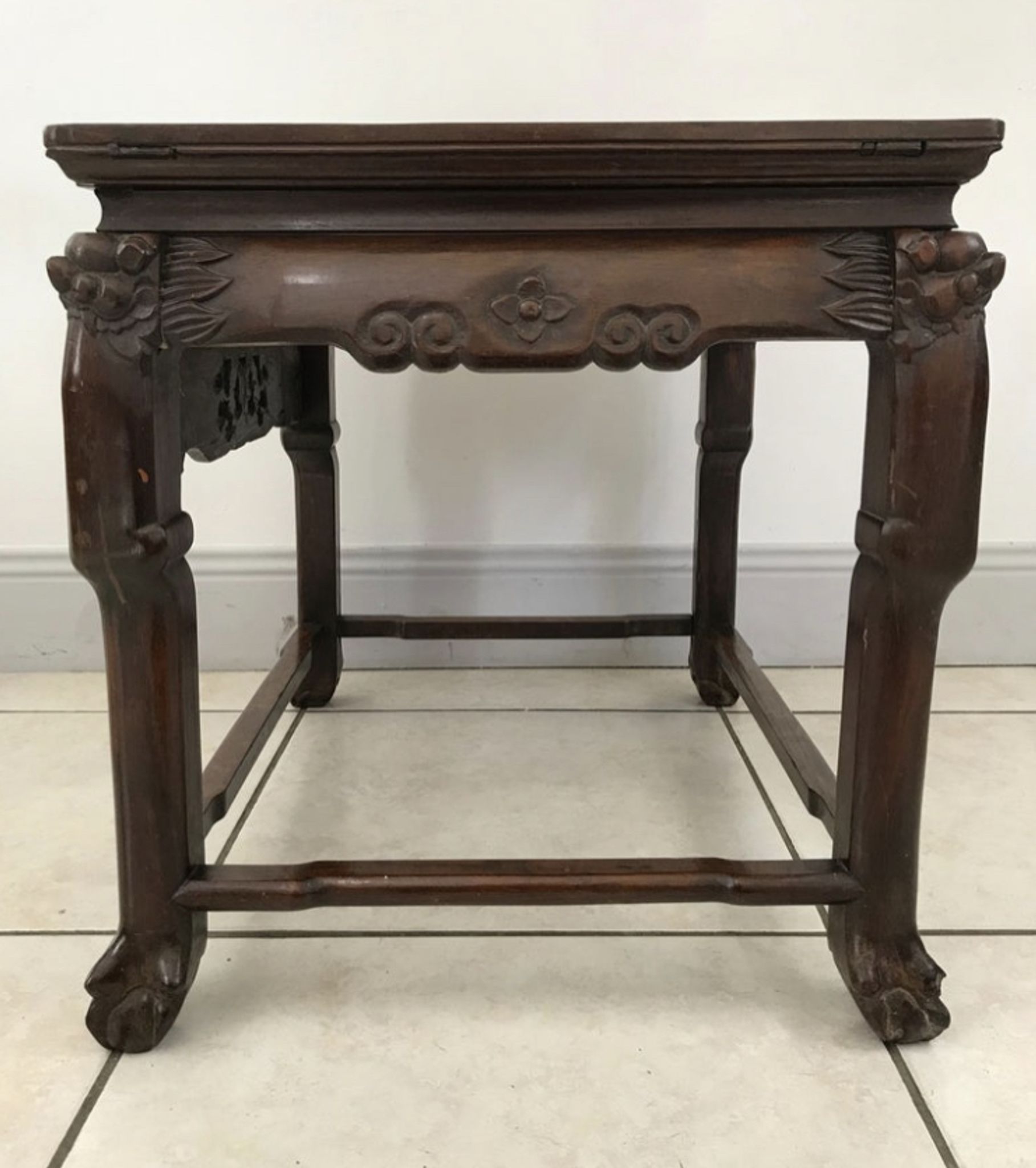 Table d'appoint en bois de fer et marbre de Chine Circa 1900