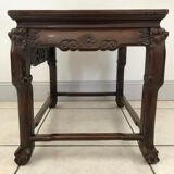 Side table in iron wood and marble from China Circa 1900