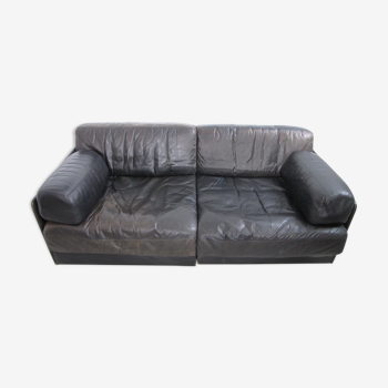 schwarzes Sofa from De Sede Modell 76, daybed, bed, switzerland 70s
