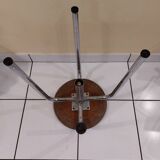 Tubular stool chrome adjustable seat in green formica