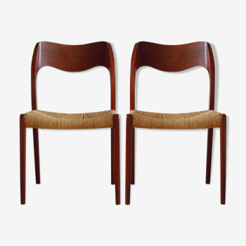 Pair of chairs n ° 71 by Niels O Moller for JL Mollers Møbelfabrik