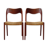 Pair of chairs n ° 71 by Niels O Moller for JL Mollers Møbelfabrik