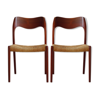 Paire de chaises n°71 par Niels O Moller pour JL Mollers Mobelfabrik