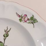 Lunéville opaque semi-deep plate - Rose and flower pattern