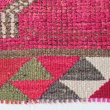 3x10 Pink & Cream Turkish Vintage Runner Rug, 100x317Cm