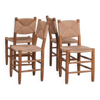 Set of Four Charlotte Perriand Bauche Chairs No.19 Model ed. BCB