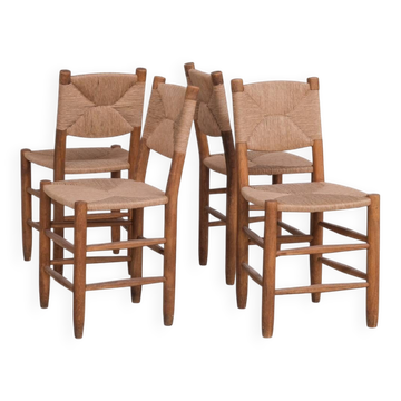 Set of Four Charlotte Perriand Bauche Chairs No.19 Model ed. BCB