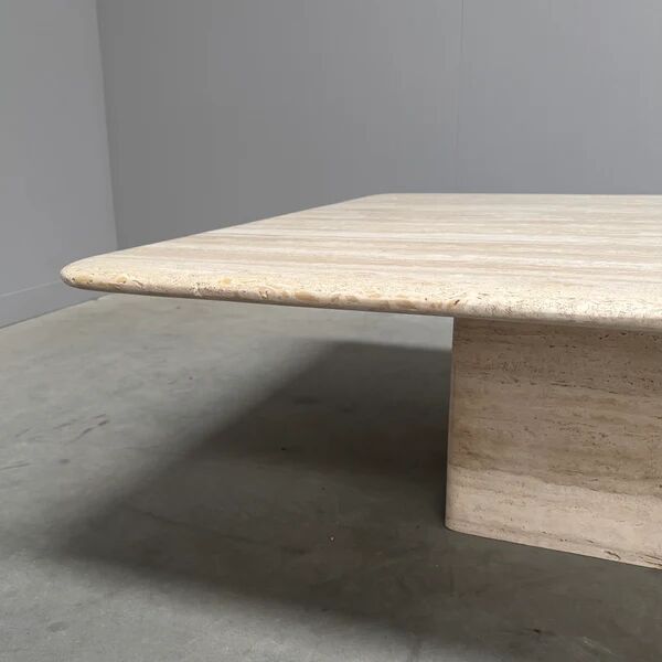 Large vintage travertine coffee table, 1970s