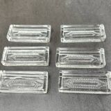 Lot de 6 porte couteaux en verre ciselé