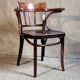 Curved wooden office chair from the 1930s attributed to Thonet.