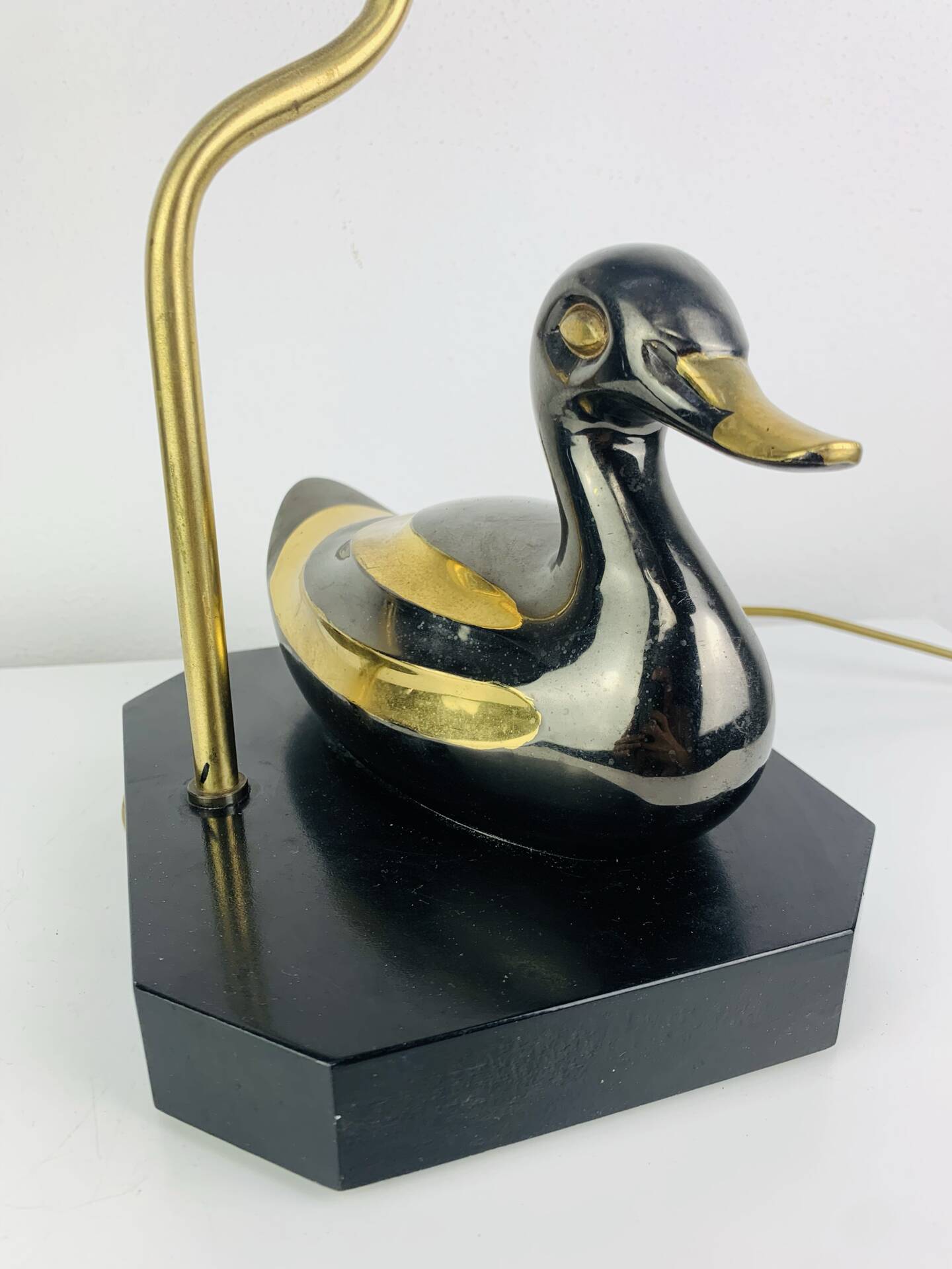 Lampe canard en laiton vintage