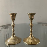 Pair of vintage brass candle holders