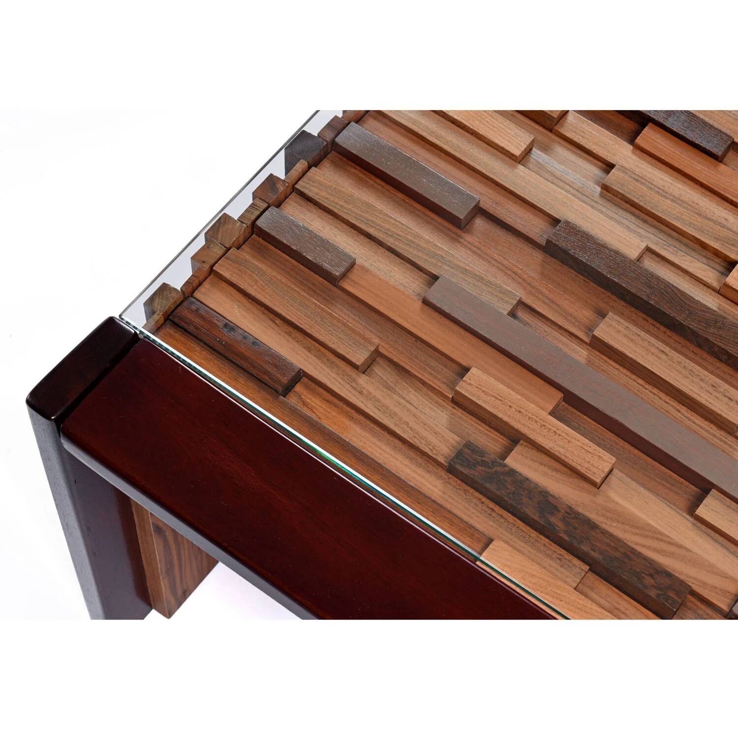 Percival Lafer Brutalist Parquet Low Profile Brazilian Modern Side Tables