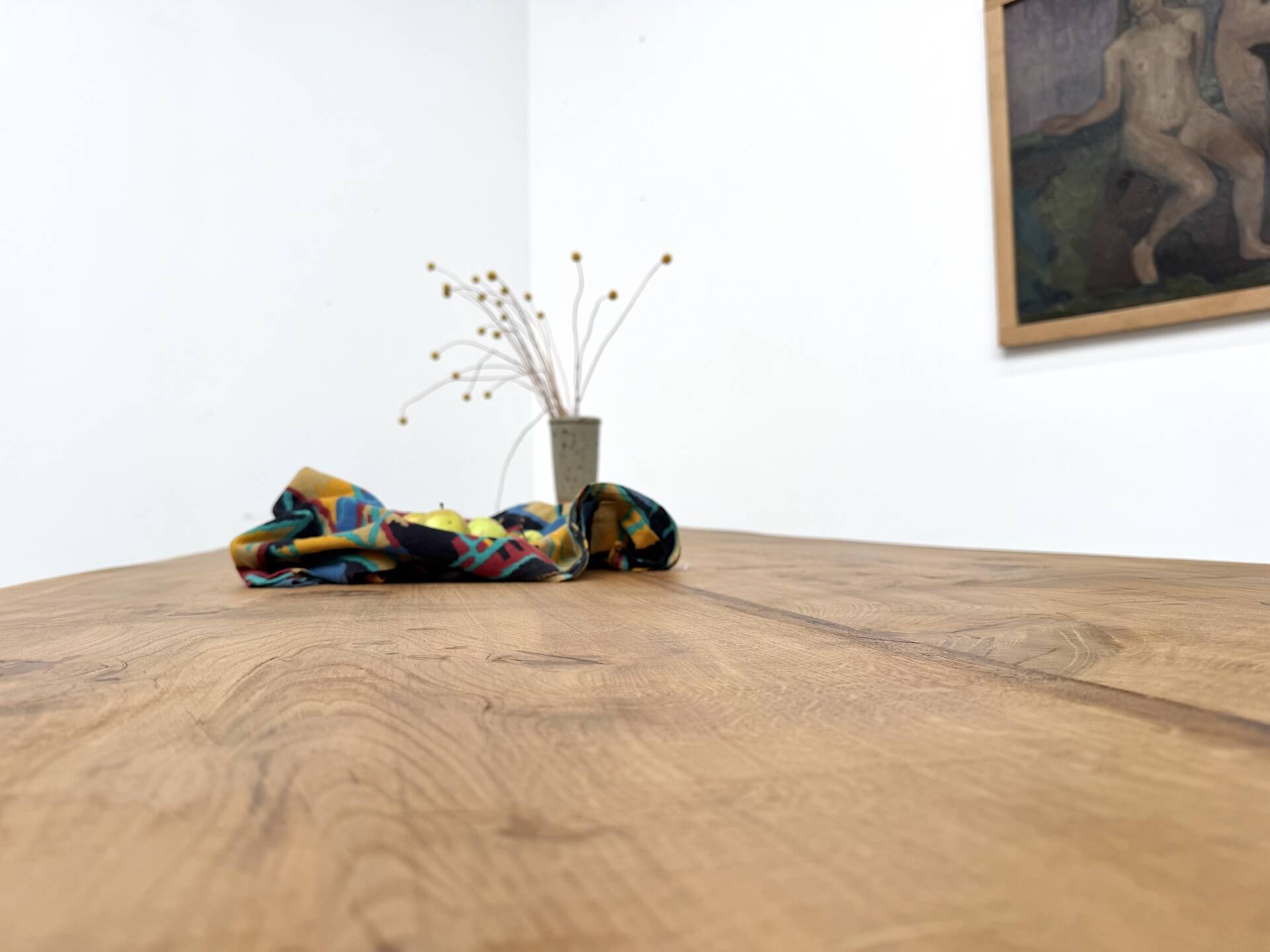 Very large farmhouse table in solid oak, 1950s – L300 cm