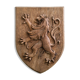 Plaque blason en bois Lion des Flandres.