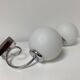 Pair of chrome and opaline metal wall lamps