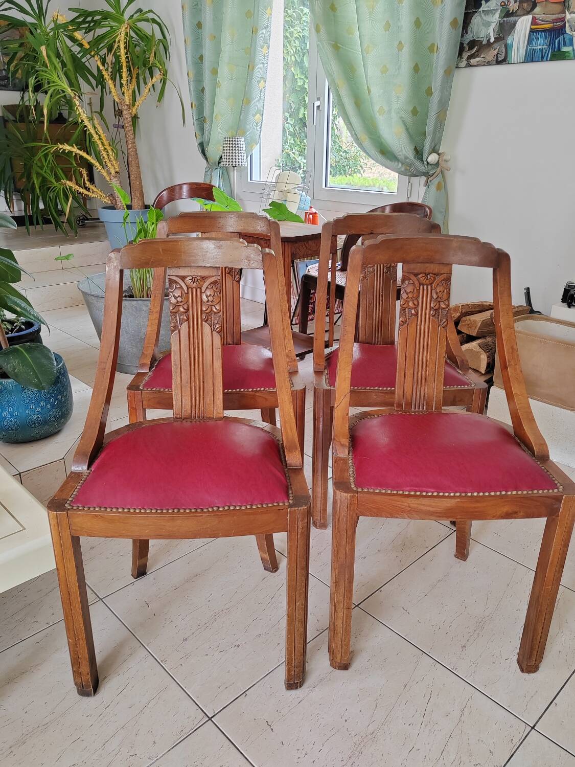 Antique Art Deco style gondola chairs