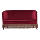 1960s, Danish 2-seater sofa, red furniture velour, ash wood legs.