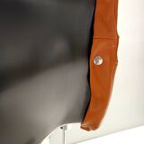 Karuselli Lounge Chair by Yrjö Kukkapuro for Haimi in Orange Leather, 1970s