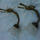 Pair of brass and glass wall lamps, 50s art deco style