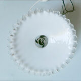 White opaline suspension transparent toothed border