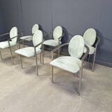 Vintage dining chairs by Belgo chrom, set of 6 - 1980s