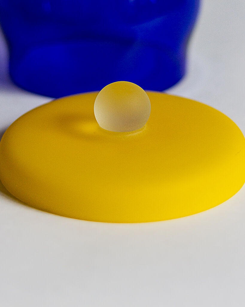 Glass jar and glass paste lid, 90s/2000s