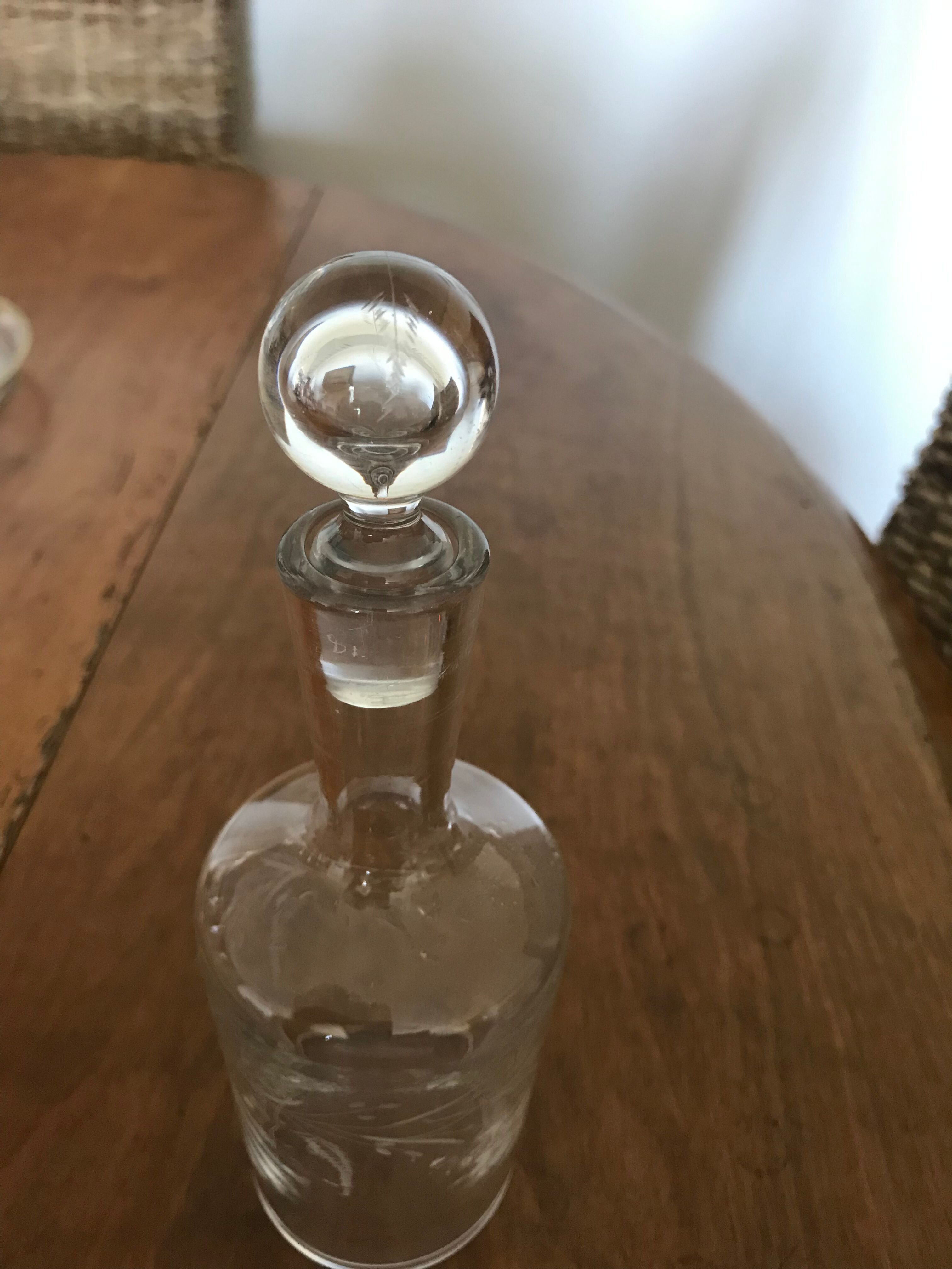 Engraved glass shot service