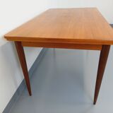 Vintage Scandinavian style rectangular dining table from the 50s 60s in teak with extensions