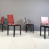 Set of 4 post modern dining chairs, 1980s