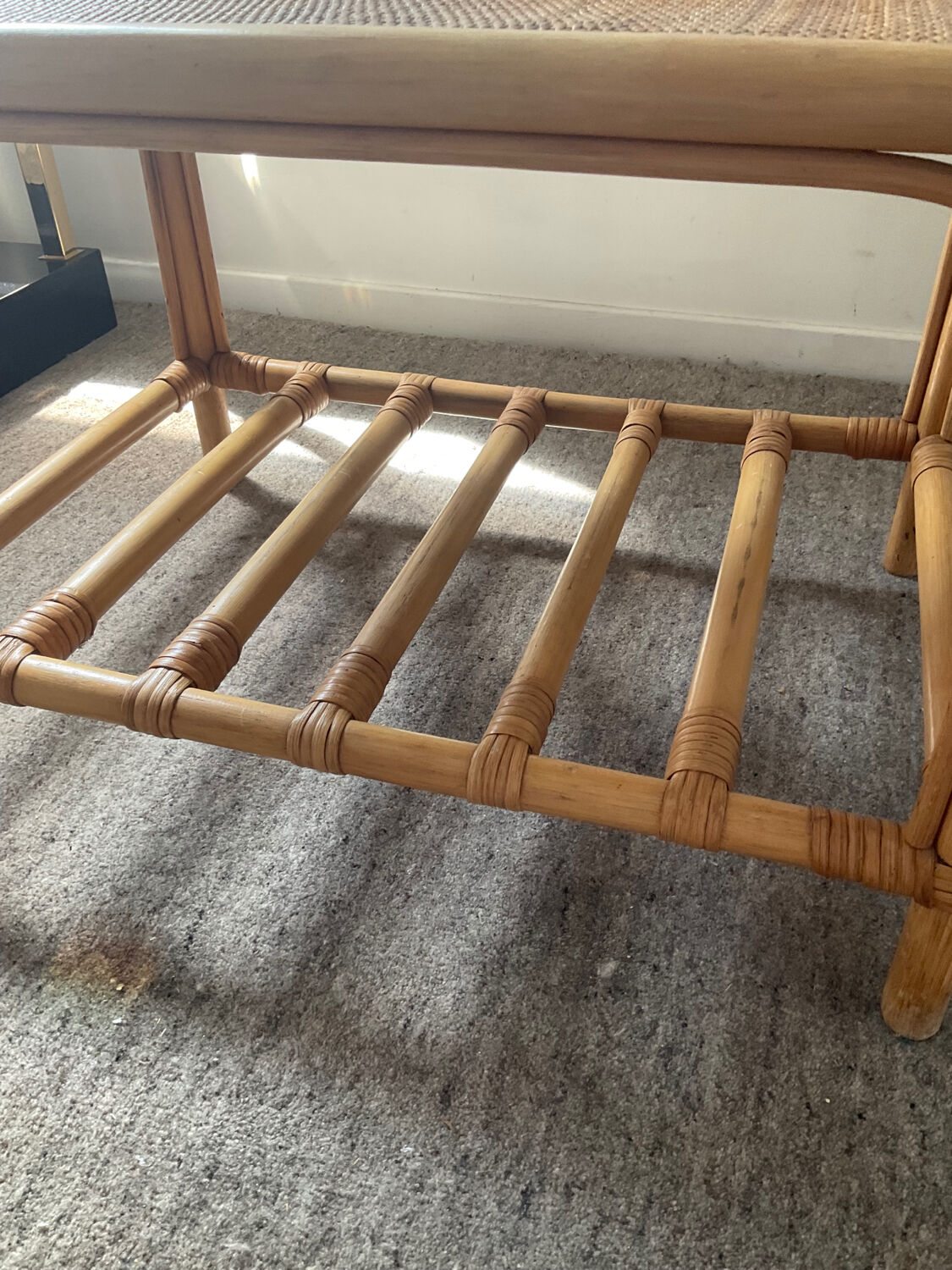 Rattan coffee table from the 70s