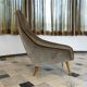 Mid-century mohair velvet high-back easy chair, Italy 1950s